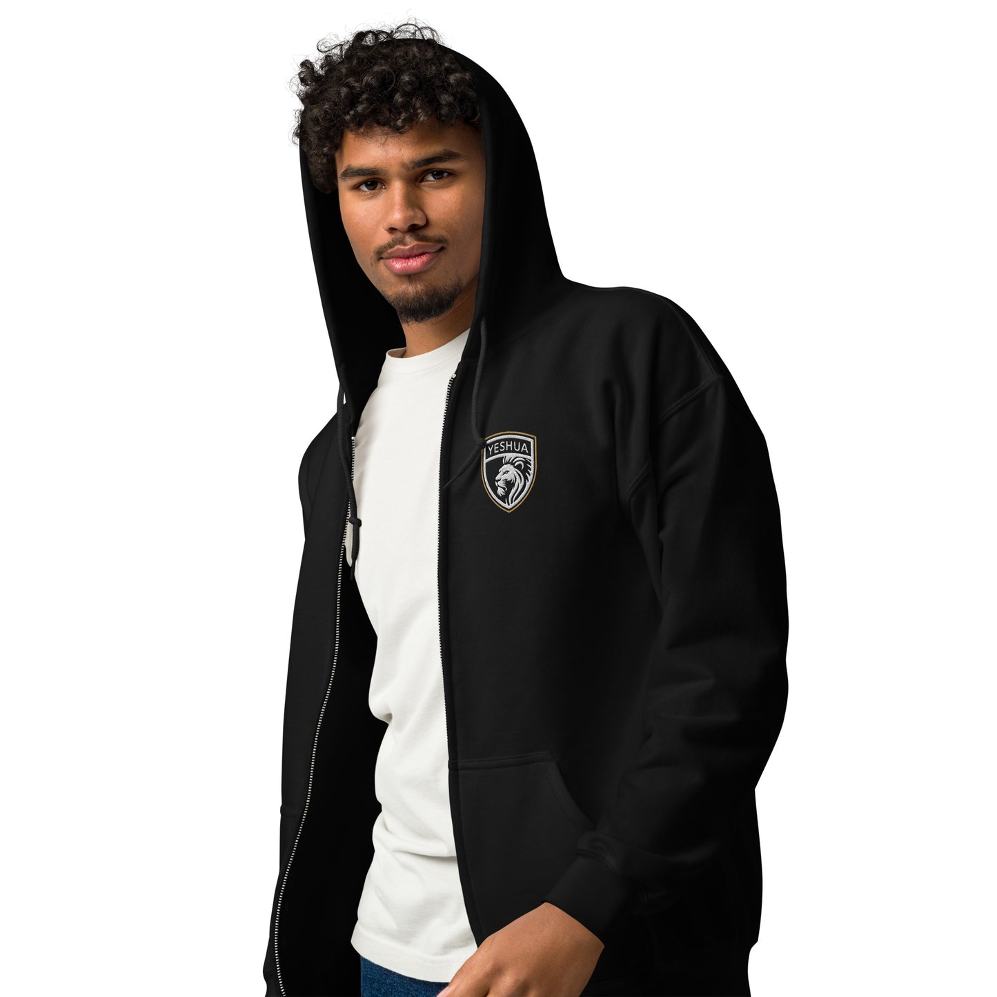 Shield of Faith – Yeshua – Embroidered Heavy Blend Zip Hoodie – Unisex