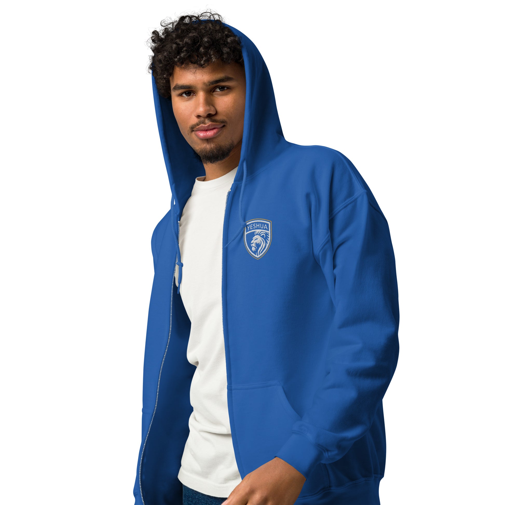 Shield of Faith – Yeshua – Embroidered Heavy Blend Zip Hoodie – Unisex