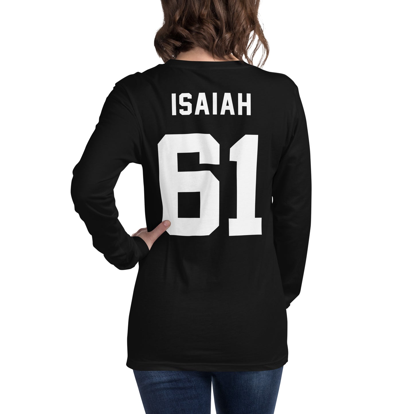 ISAIAH 61 – Am. Football Jersey Style – Long Sleeve Unisex T-Shirt