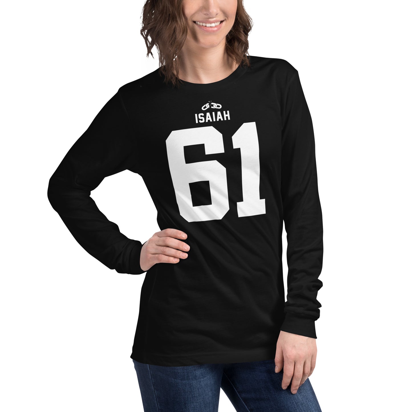 ISAIAH 61 – Am. Football Jersey Style – Long Sleeve Unisex T-Shirt