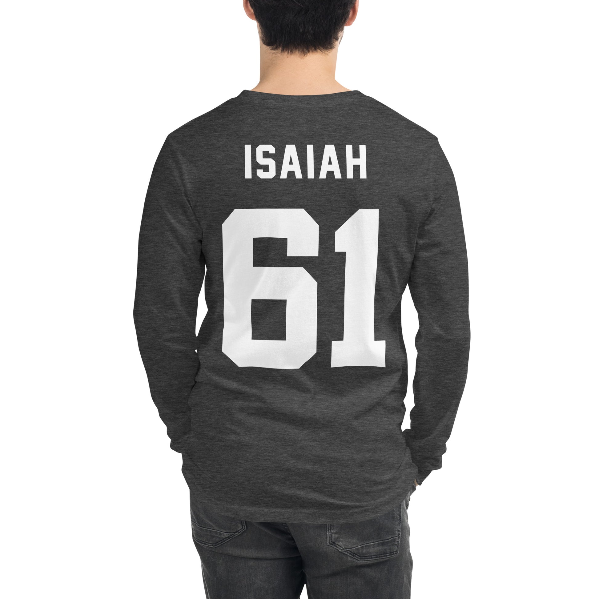 ISAIAH 61 – Am. Football Jersey Style – Long Sleeve Unisex T-Shirt