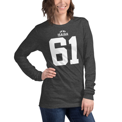 ISAIAH 61 – Am. Football Jersey Style – Long Sleeve Unisex T-Shirt