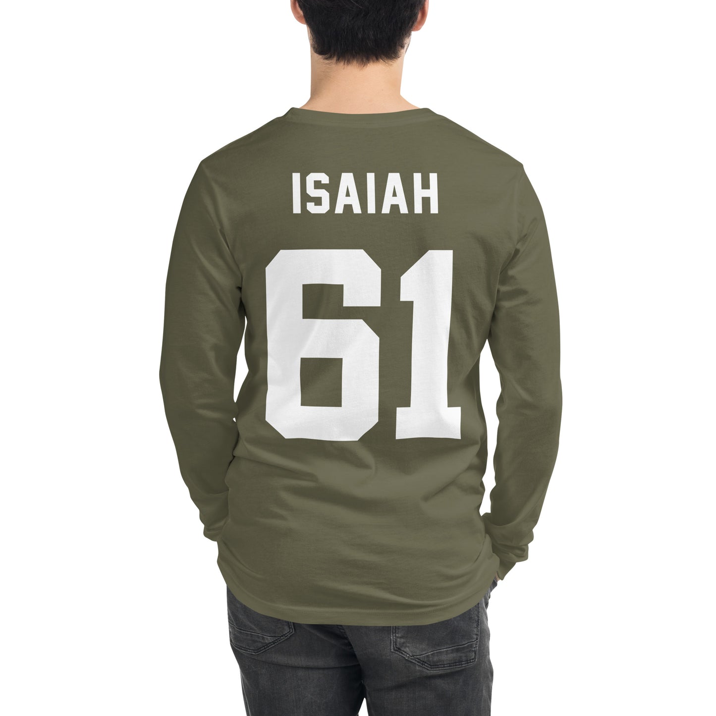 ISAIAH 61 – Am. Football Jersey Style – Long Sleeve Unisex T-Shirt