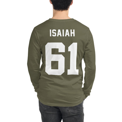 ISAIAH 61 – Am. Football Jersey Style – Long Sleeve Unisex T-Shirt
