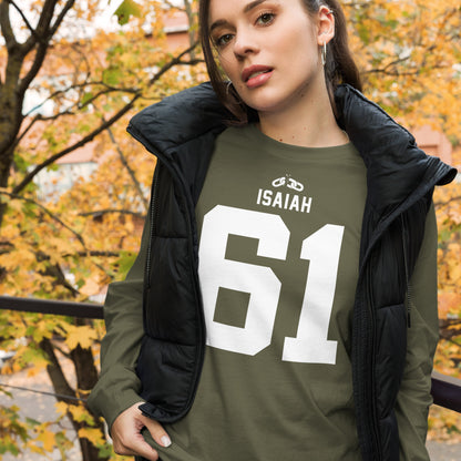 ISAIAH 61 – Am. Football Jersey Style – Long Sleeve Unisex T-Shirt