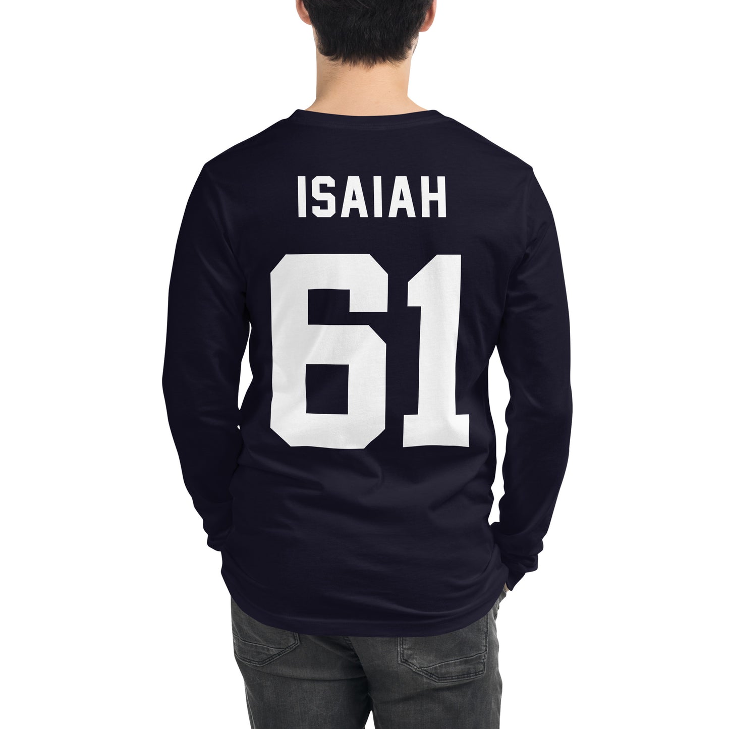 ISAIAH 61 – Am. Football Jersey Style – Long Sleeve Unisex T-Shirt