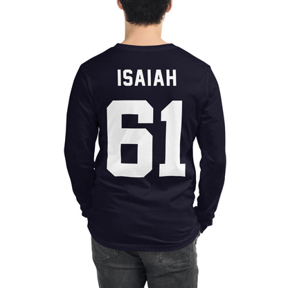 ISAIAH 61 – Am. Football Jersey Style – Long Sleeve Unisex T-Shirt