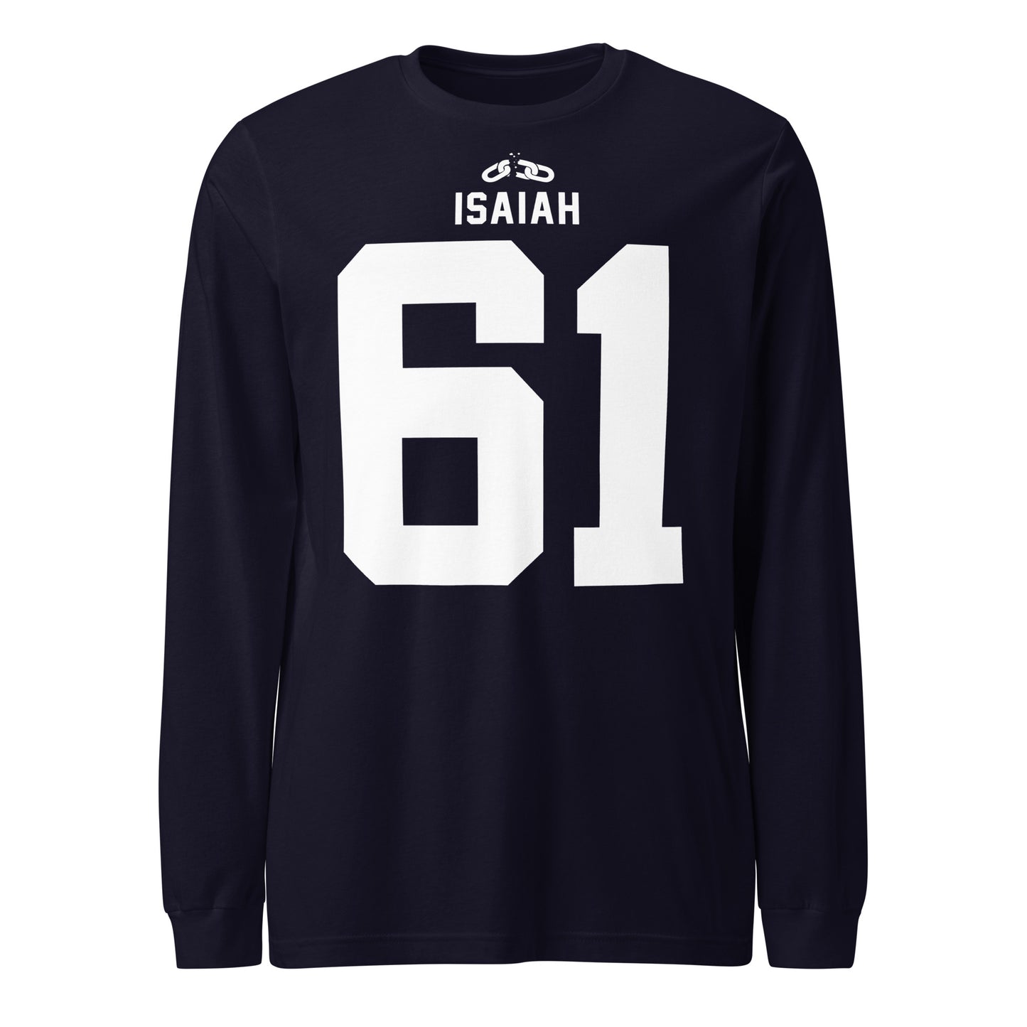 ISAIAH 61 – Am. Football Jersey Style – Long Sleeve Unisex T-Shirt