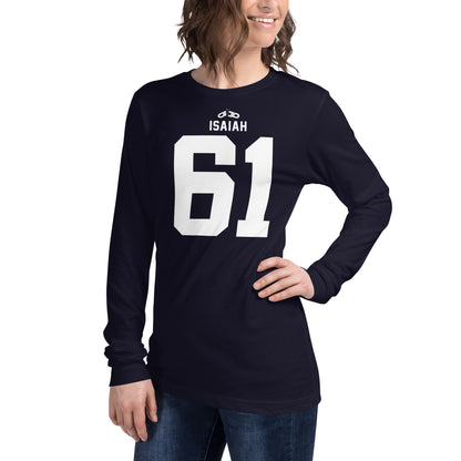ISAIAH 61 – Am. Football Jersey Style – Long Sleeve Unisex T-Shirt