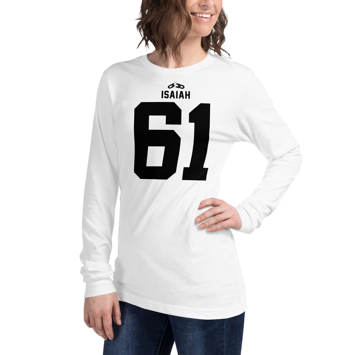 ISAIAH 61 – Am. Football Jersey Style – Long Sleeve Unisex T-Shirt