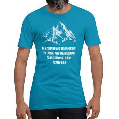In Seiner Hand - Bibelvers Psalm 95,4 | Unisex-T-Shirt | 100 % Baumwolle