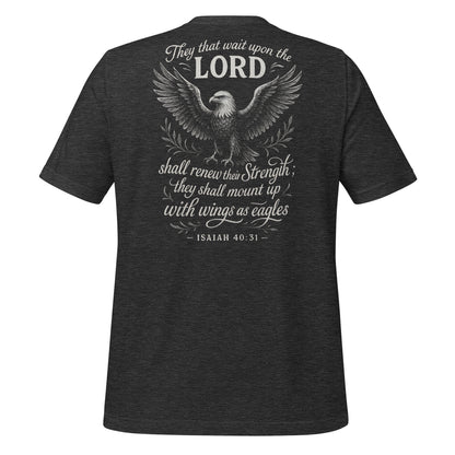 Wings as Eagles T-Shirt – Isaiah 40:31 back print