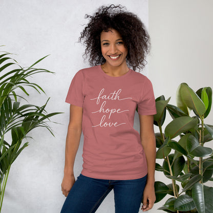 faith hope love | Damen-T-Shirt | 100 % Baumwolle - 1.Kor.13