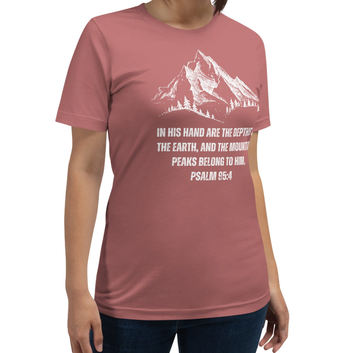 In Seiner Hand - Bibelvers Psalm 95,4 | Unisex-T-Shirt | 100 % Baumwolle