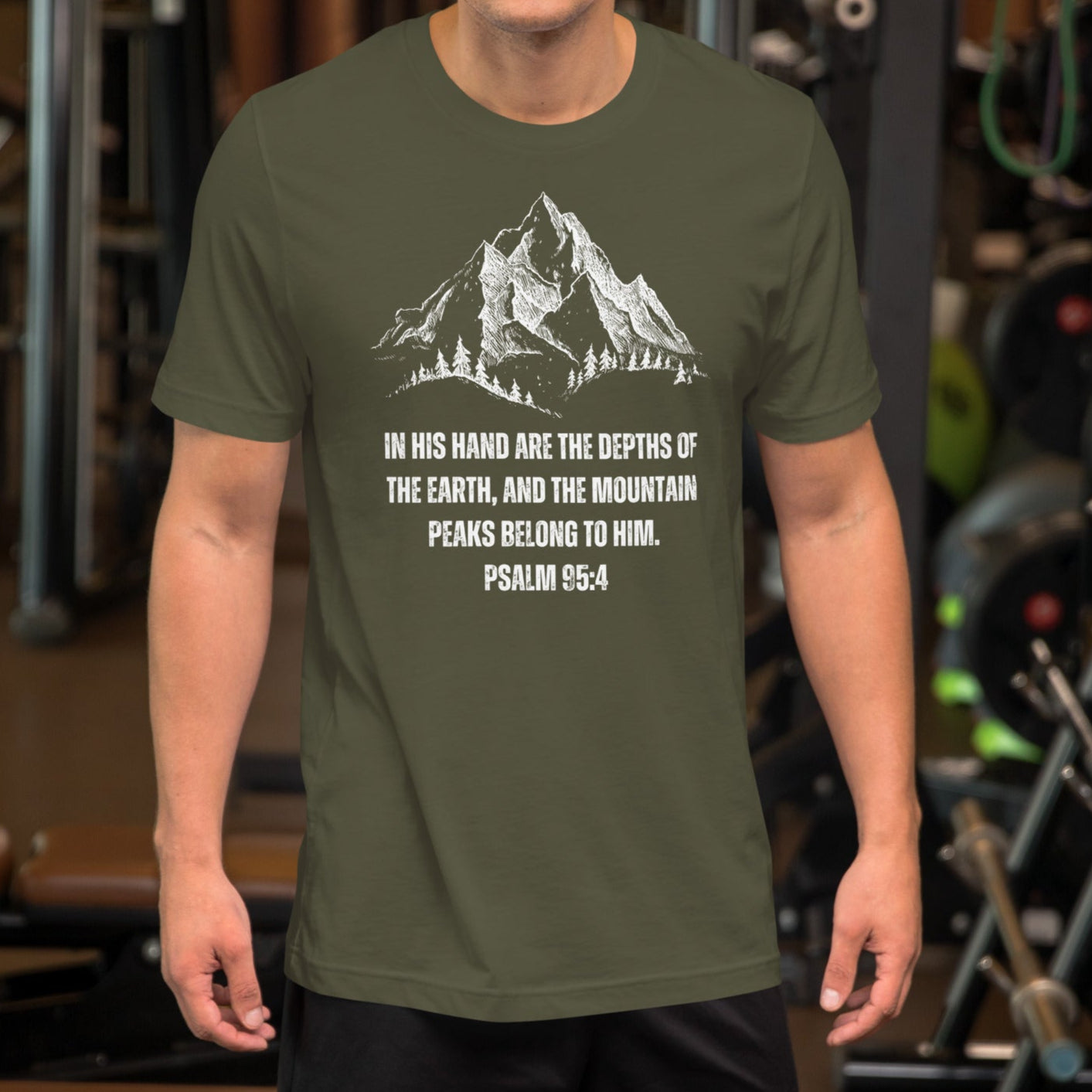 In Seiner Hand - Bibelvers Psalm 95,4 | Unisex-T-Shirt | 100 % Baumwolle