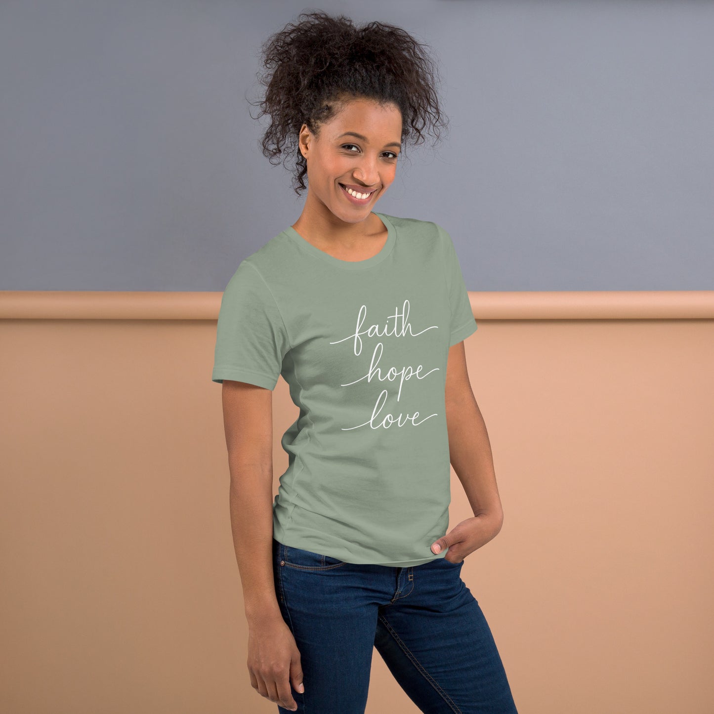 faith hope love | Damen-T-Shirt | 100 % Baumwolle - 1.Kor.13