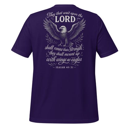 Wings as Eagles T-Shirt – Isaiah 40:31 back print